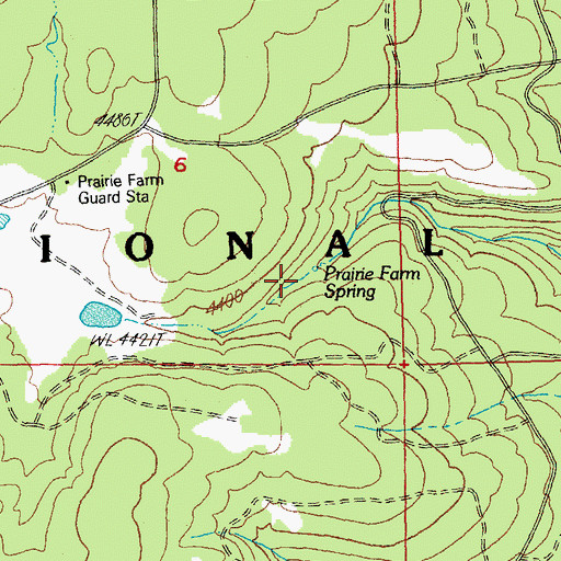 Topographic Map of Prairie Farm Spring, OR