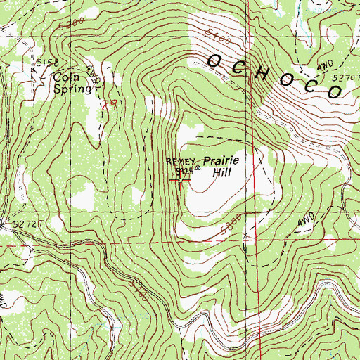 Topographic Map of Prairie Hill, OR