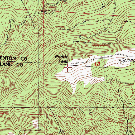 Topographic Map of Prairie Peak, OR