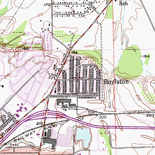 Topographic Map of Boylston, AL