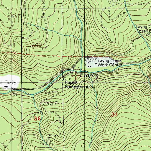 Topographic Map of Prather Creek, OR