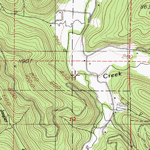 Topographic Map of Preacher Creek, OR