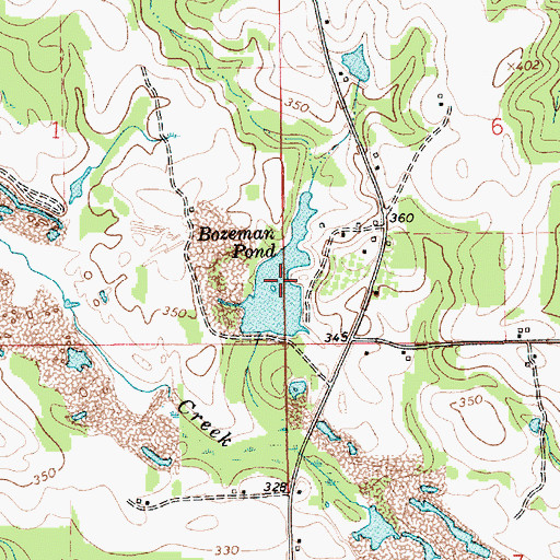Topographic Map of Bozeman Pond, AL