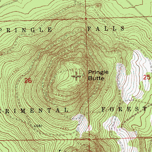 Topographic Map of Pringle Butte, OR