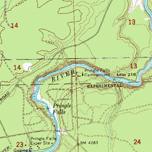 Topographic Map of Pringle Falls Recreation Site, OR