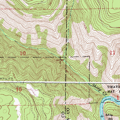 Topographic Map of Proctor Creek, OR