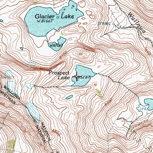 Topographic Map of Prospect Lake, OR