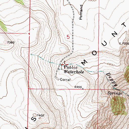 Topographic Map of Public Waterhole, OR