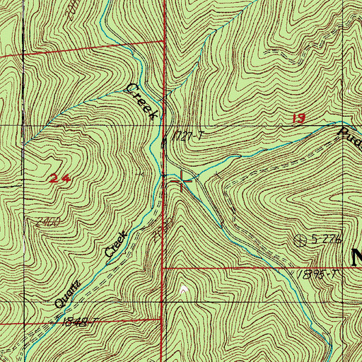Topographic Map of Puddin Rock Creek, OR