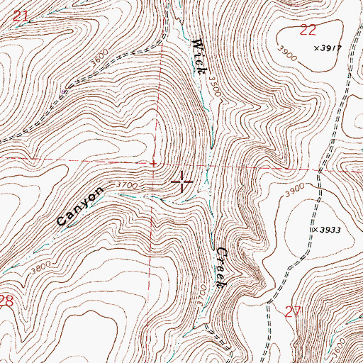 Topographic Map of Pullen Canyon, OR