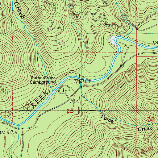 Topographic Map of Puma Creek, OR