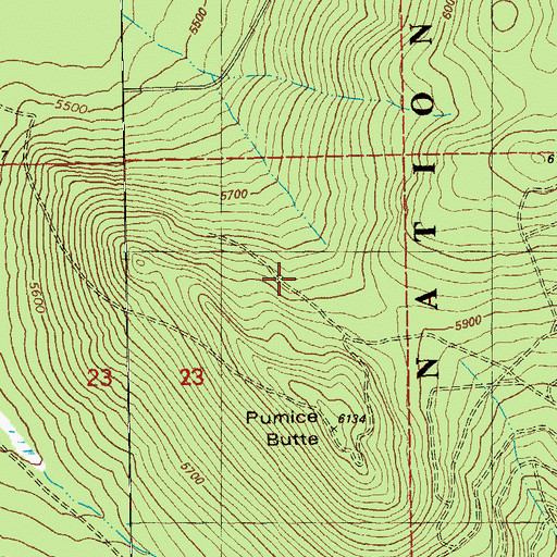 Topographic Map of Pumice Butte, OR