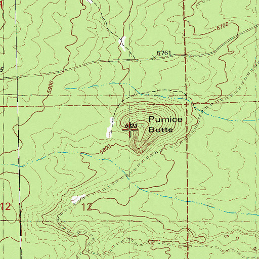 Topographic Map of Pumice Butte, OR