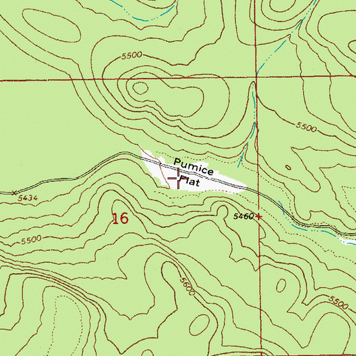 Topographic Map of Pumice Flat, OR