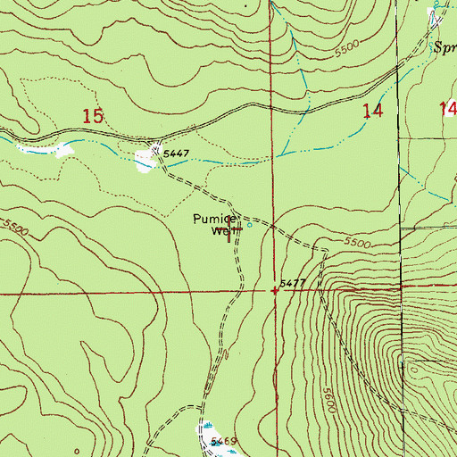 Topographic Map of Pumice Well, OR