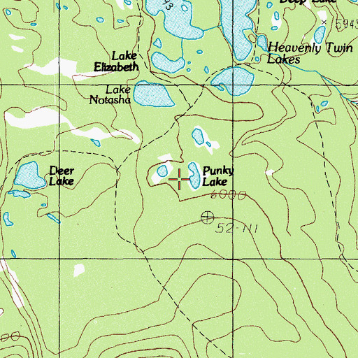Topographic Map of Punky Lake, OR
