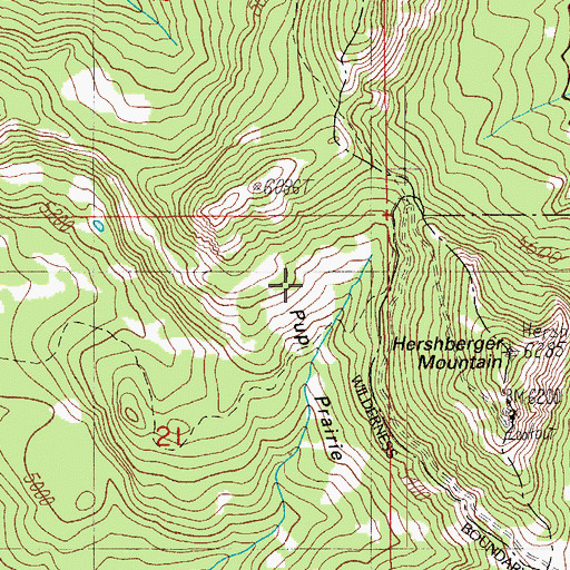 Topographic Map of Pup Prairie, OR