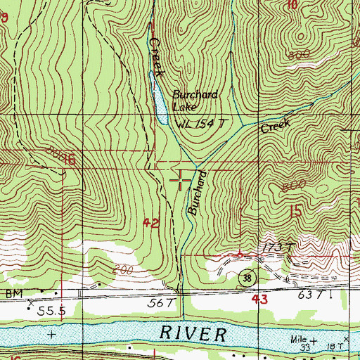 Topographic Map of Purdy Creek, OR