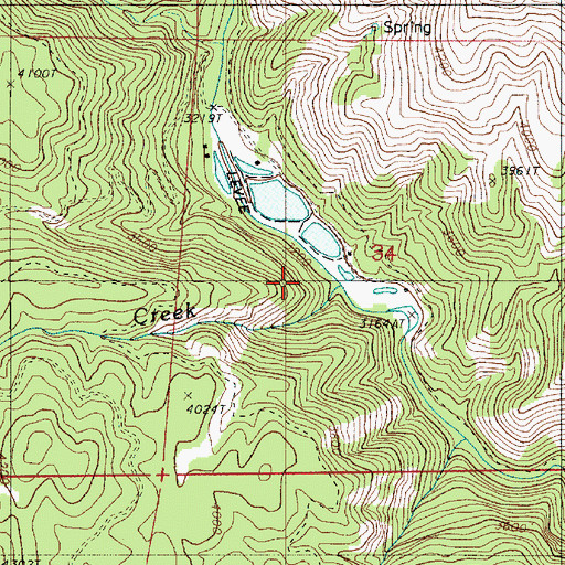 Topographic Map of Puzzle Creek, OR