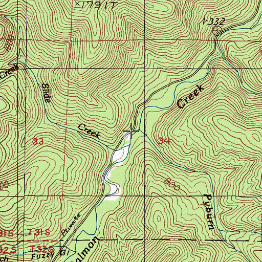 Topographic Map of Pyburn Creek, OR