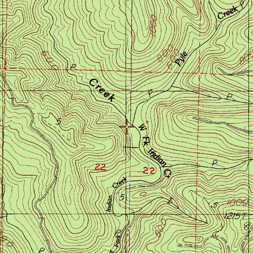 Topographic Map of Pyle Creek, OR