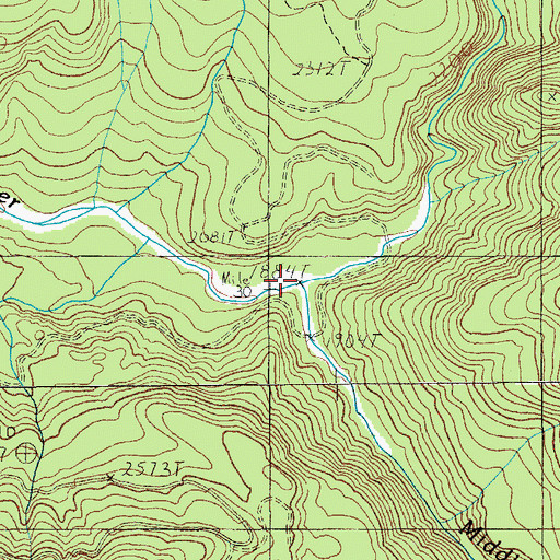 Topographic Map of Pyramid Creek, OR