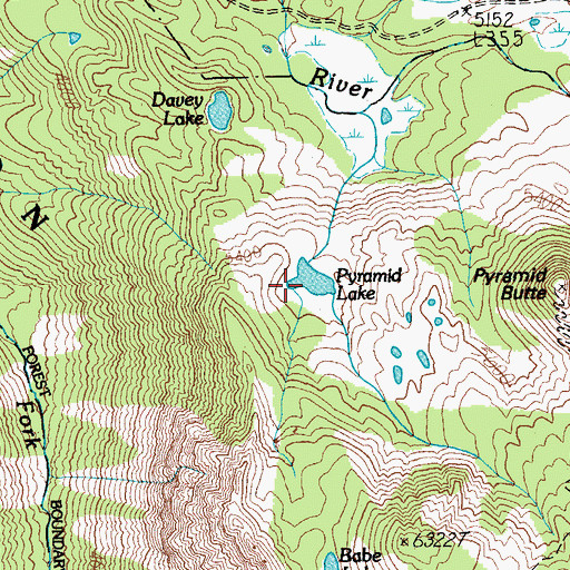 Topographic Map of Pyramid Lake, OR