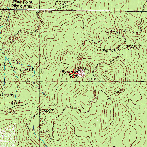 Topographic Map of Pyramid Rock, OR