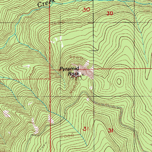 Topographic Map of Pyramid Rock, OR