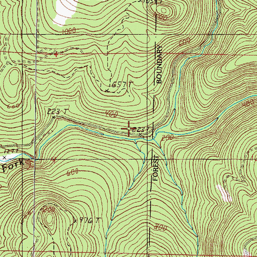 Topographic Map of Quail Prairie Creek, OR