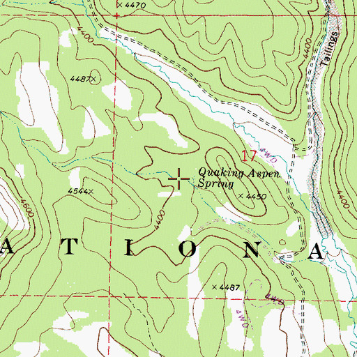 Topographic Map of Quaking Aspen Spring, OR