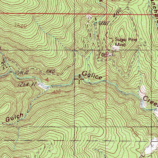 Topographic Map of Quartz Creek, OR