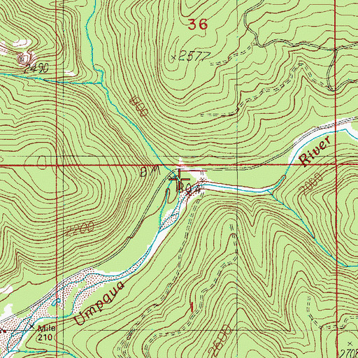 Topographic Map of Quartz Creek, OR