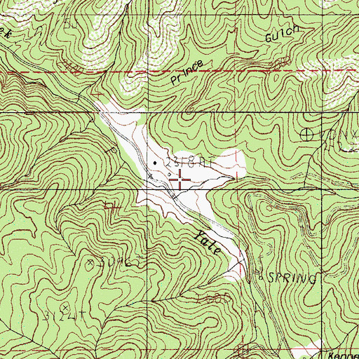 Topographic Map of Quartz Gulch, OR