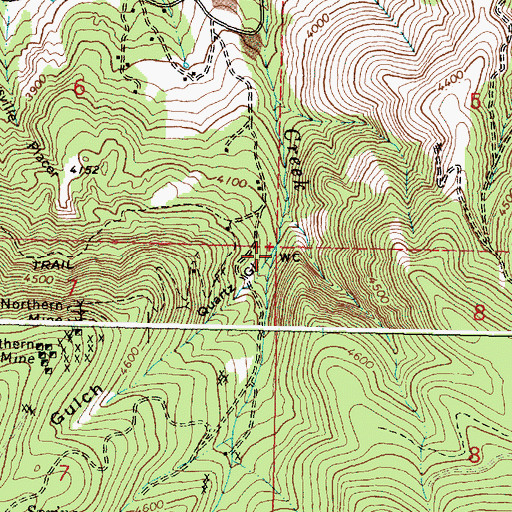 Topographic Map of Quartz Gulch, OR
