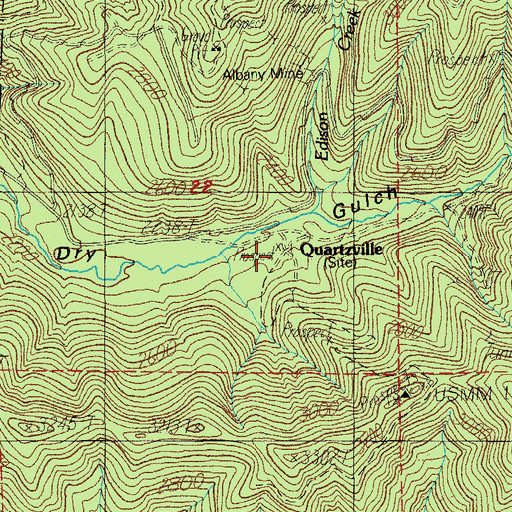 Topographic Map of Quartzville, OR