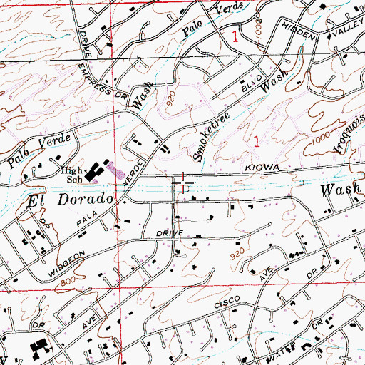 Topographic Map of Smoketree Wash, AZ