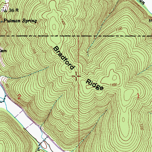 Topographic Map of Bradford Ridge, AL