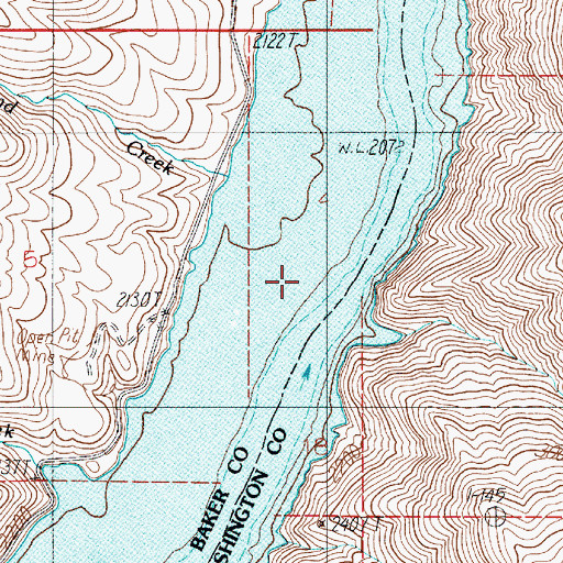 Topographic Map of Quicksand Creek, OR