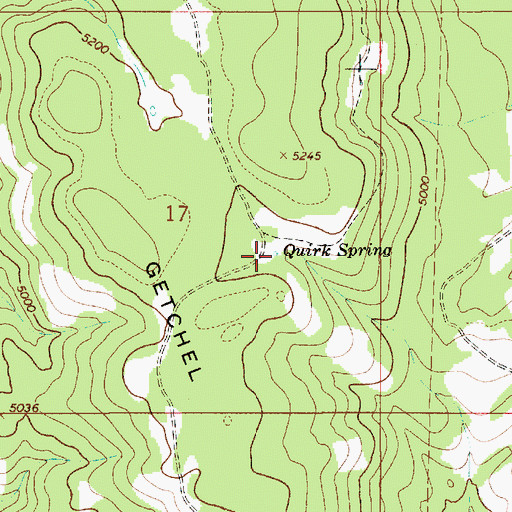 Topographic Map of Quirk Spring, OR