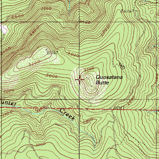 Topographic Map of Quosatana Butte, OR