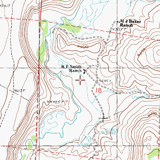 Topographic Map of R F Smith Ranch, OR