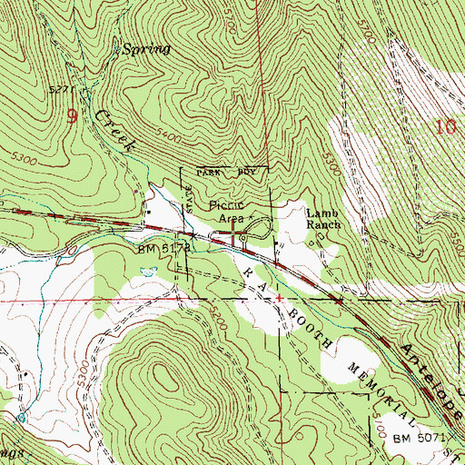 Topographic Map of Booth State Scenic Corridor, OR