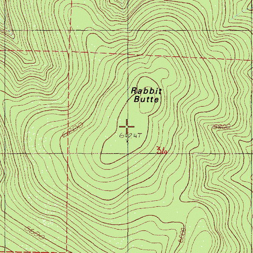 Topographic Map of Rabbit Butte, OR