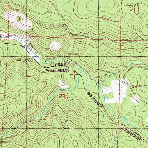 Topographic Map of Rabbit Creek, OR
