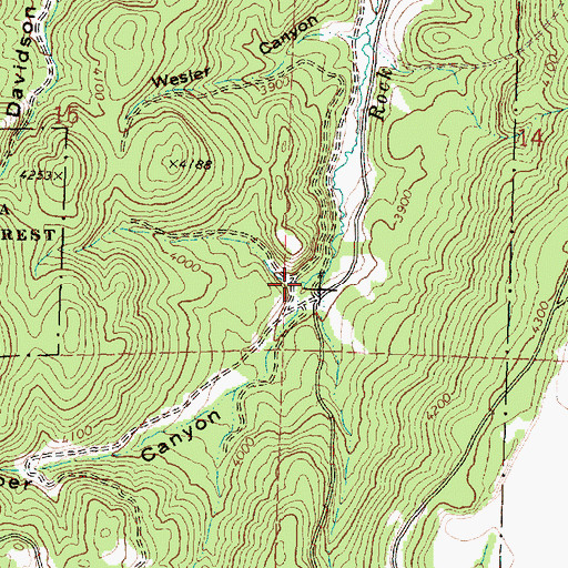Topographic Map of Raber Canyon, OR