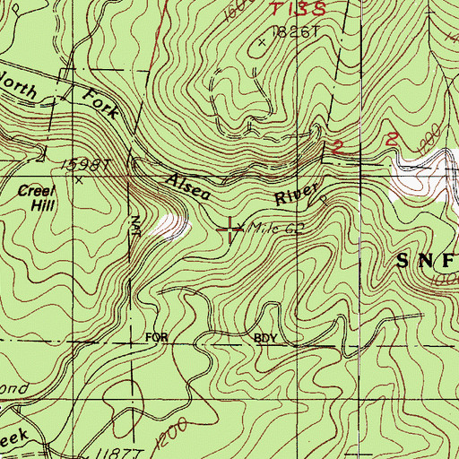 Topographic Map of Racks Creek, OR