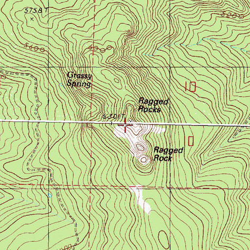 Topographic Map of Ragged Rocks, OR