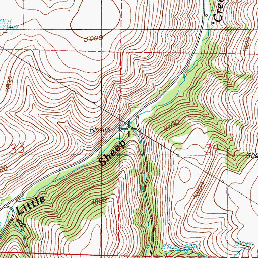 Topographic Map of Rail Canyon, OR