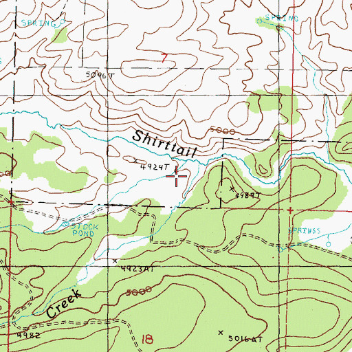 Topographic Map of Rail Creek, OR